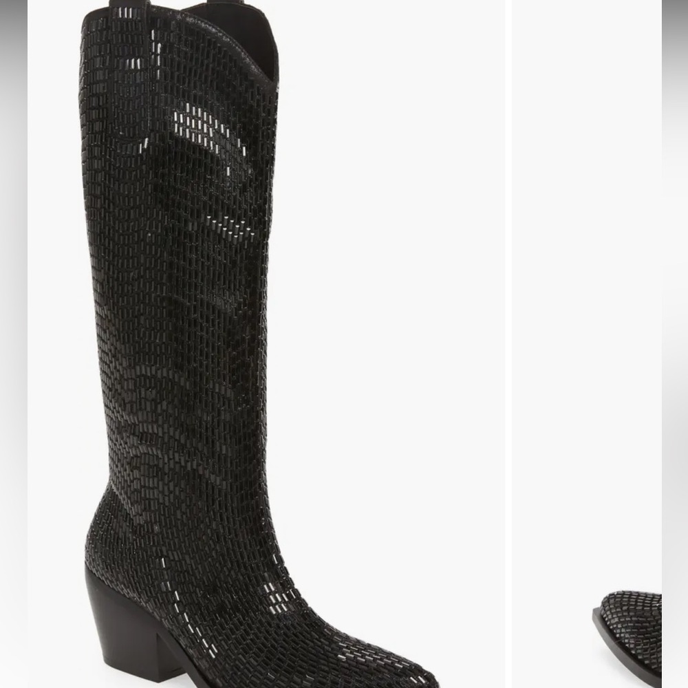 AZALEA WANG RHINESTONE COWBOY BOOTS